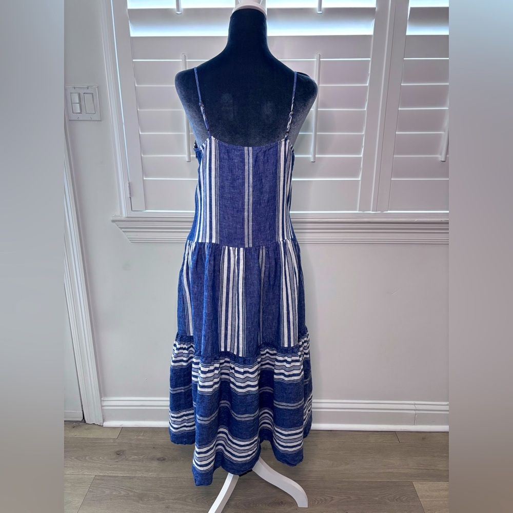 Lauren Ralph Lauren Blue and White Sleeveless Sundress Size 4 - Picture 5 of 12